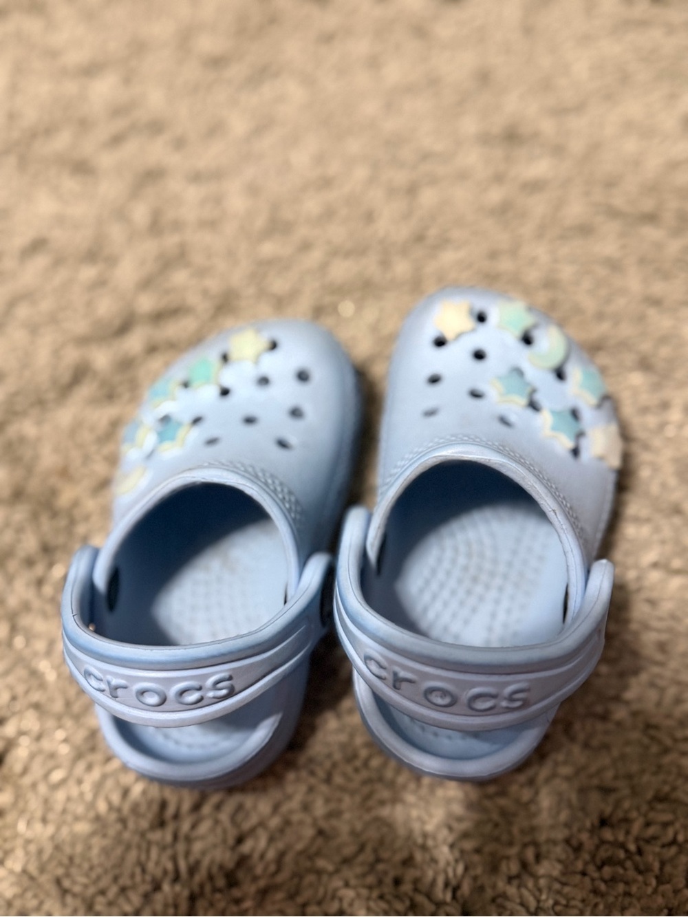 CROCS Kids Light Blue Clogs with Star Jibbitz